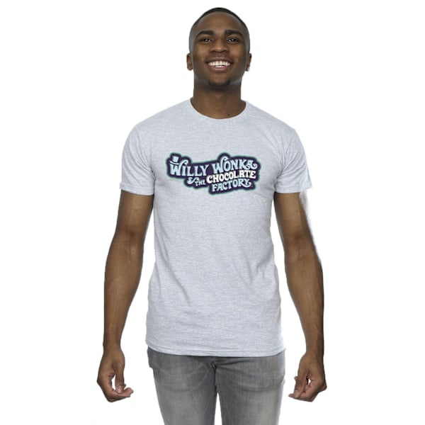 Willy Wonka Herr Chokladfabrik Logotyp T-shirt 5XL Sports Grey Sports Grey 5XL