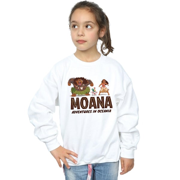 Disney Girls Moana Adventures in Oceania Sweatshirt 12-13 år White 12-13 Years