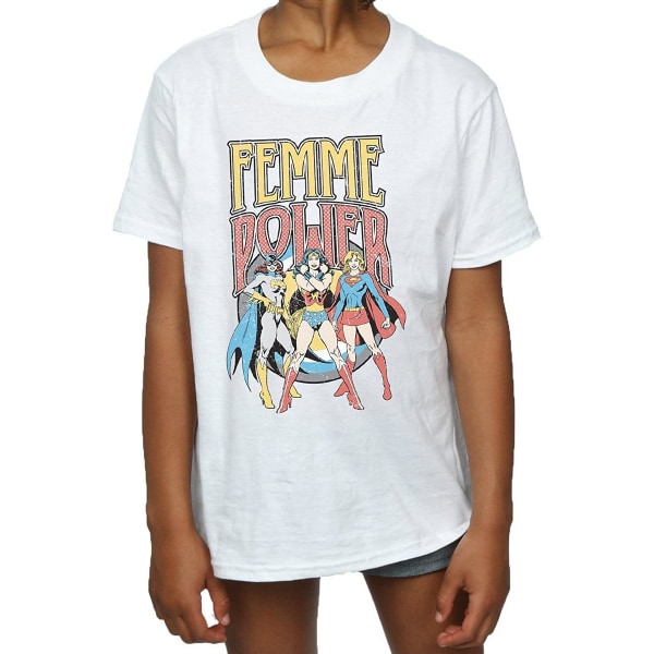 DC Comics Girls Femme Power Cotton T-Shirt 9-11 år Vit White 9-11 Years