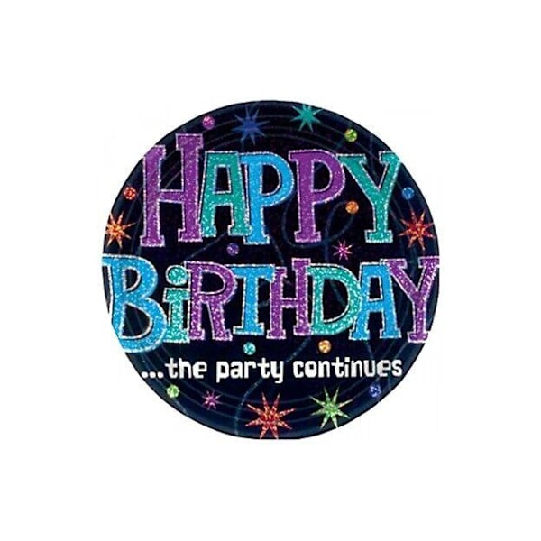 The Party Continues Prismatic Happy Birthday Engångstallrikar Multicoloured One Size