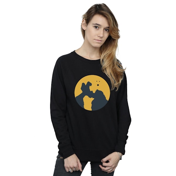 Disney Dam/Kvinnor Lady Och Lufsen Moonlight Kiss Sweatshirt Black XL