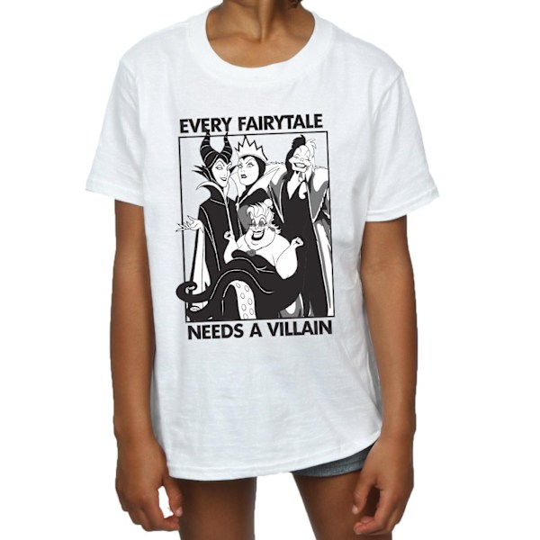 Disney Girls Every Fairy Tale Needs A Villain Bomull T-shirt 5- White 5-6 Years