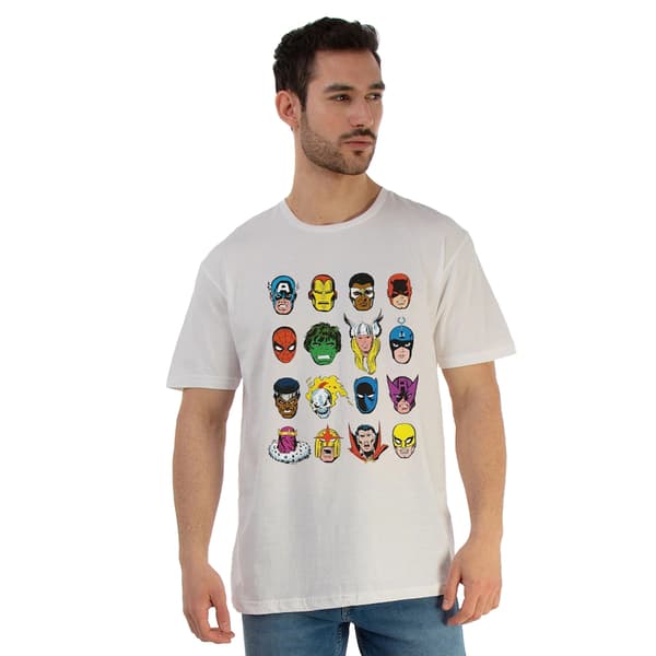 Marvel Comics Herransikten Bomulls T-shirt M Vit White M