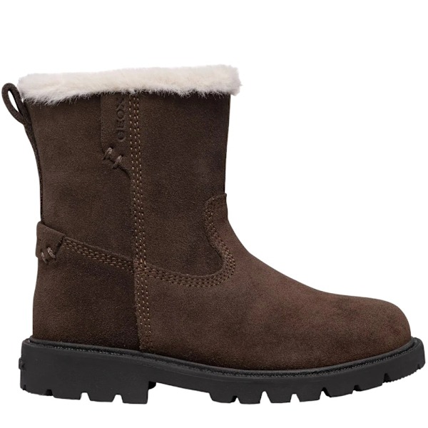 Geox Shaylax Ankelboots i Lackläder och Mocka för Flickor, Storlek 4 UK, Chestnut Chestnut 4 UK