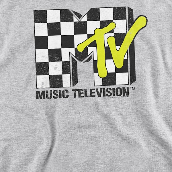 MTV Unisex Vuxen Schackrutig Logotyp Sweatshirt XXL Sport Heather Sport Heather XXL