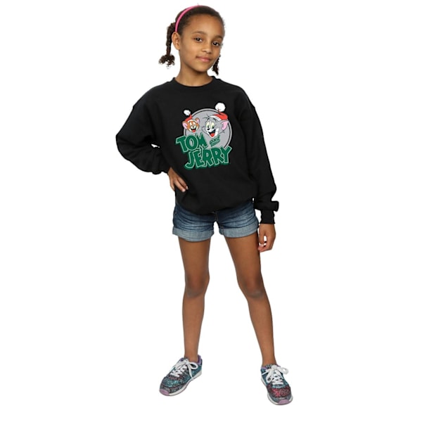 Tom And Jerry Girls Julhälsningar Sweatshirt 12-13 År Black 12-13 Years