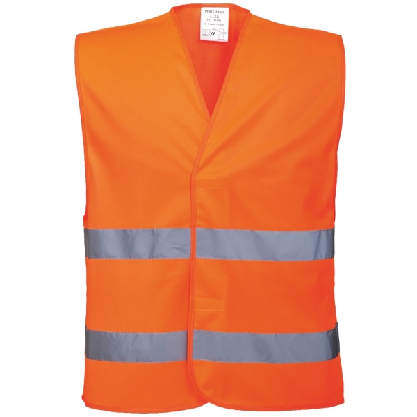 Portwest Unisex Hög Synlighet Två Band Säkerhets Arbetsväst SM Orange Orange SM