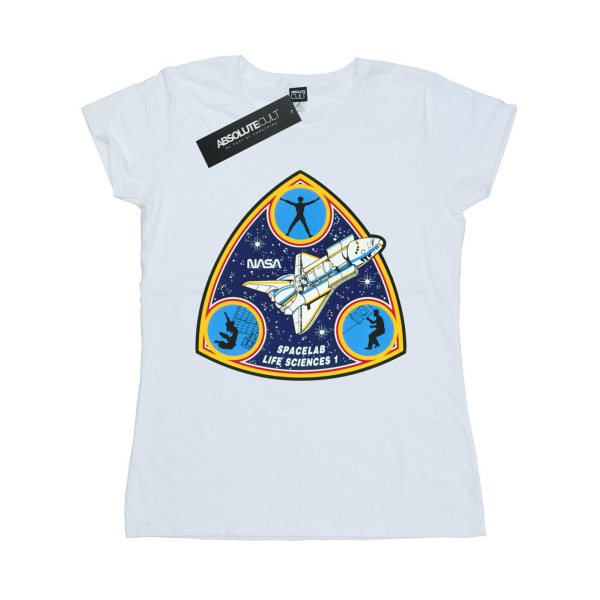 NASA Klassisk Spacelab Life Science bomull T-shirt för kvinnor/damer White M