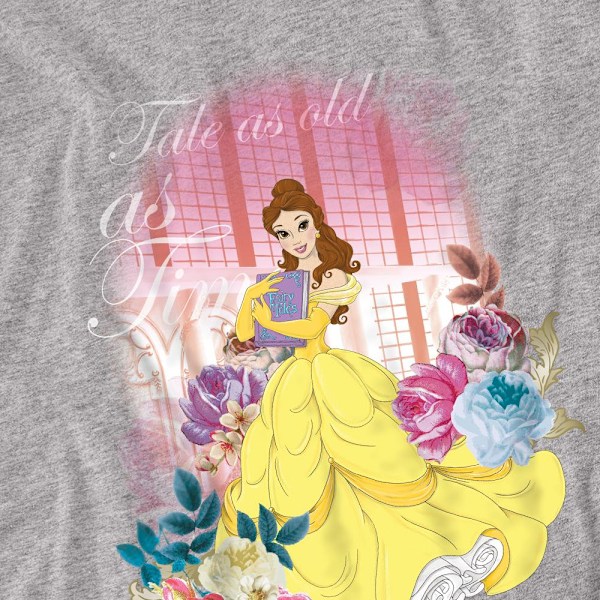 Skönheten och Odjuret Unisex Vuxen Belle Blommor T-Shirt S Sport Sport Heather S