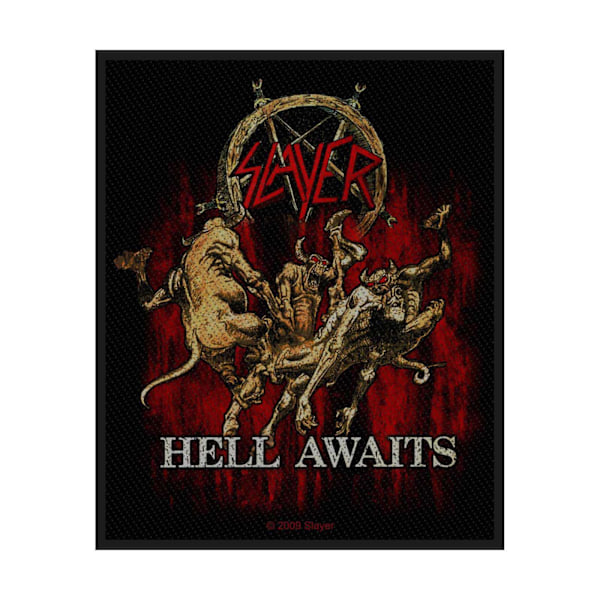 Slayer Hell Awaits Standard Patch One Size Svart/Röd/Gul Black/Red/Yellow One Size