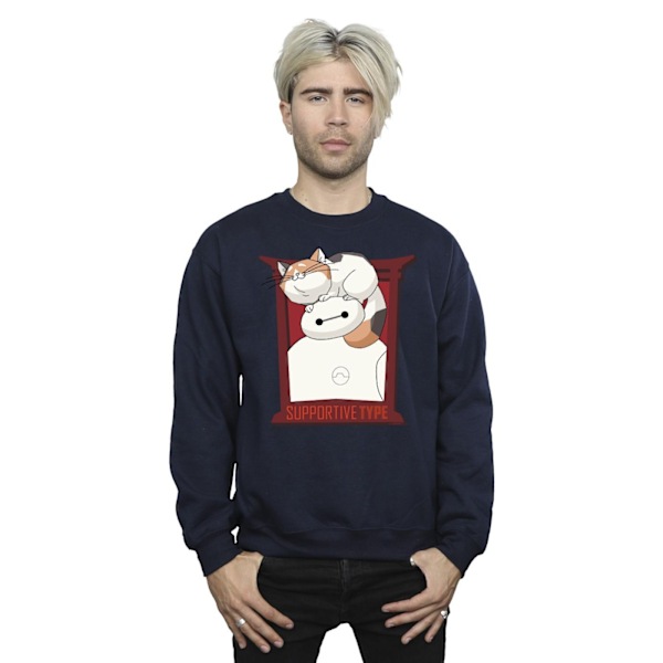 Disney Herr Big Hero 6 Baymax Frame Support Sweatshirt 4XL Marinblå Navy Blue 4XL