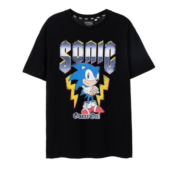 Sonic The Hedgehog Mens Game On! Kortärmad T-shirt XXL Svart Black XXL