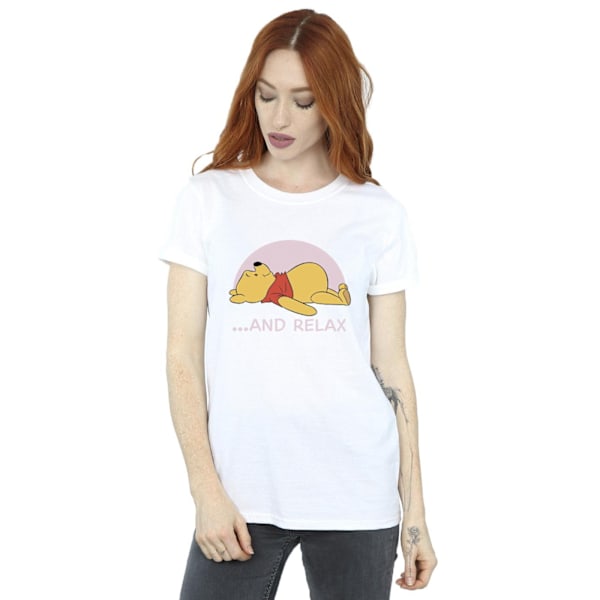 Disney Dam/Damer Winnie The Pooh Relax Bomull Boyfriend T-Shirt XL Vit White XL