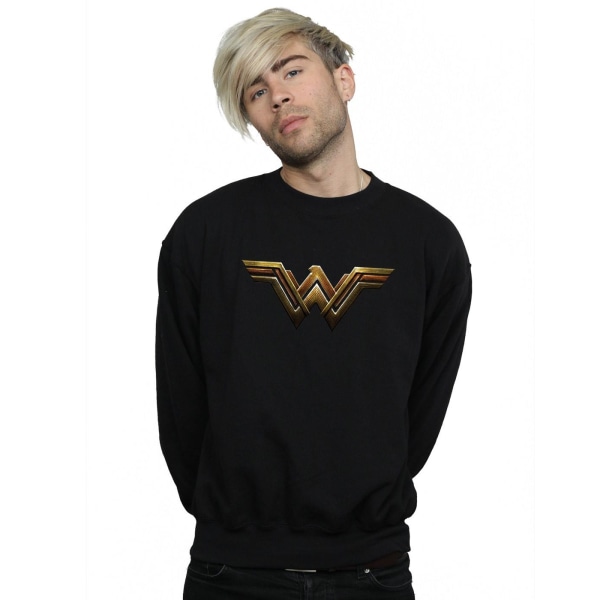 DC Comics Mens Justice League Film Wonder Woman Emblem Sweatsh Black L