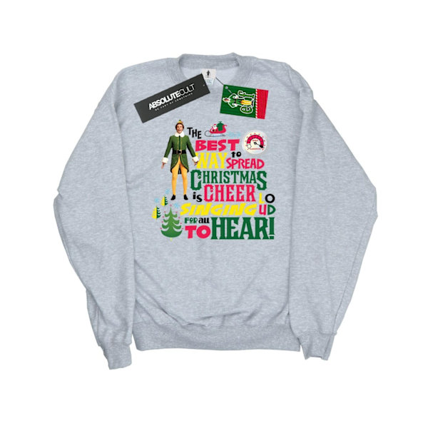 Elf Girls Christmas Cheer Sweatshirt 7-8 år Sports Grey Sports Grey 7-8 Years