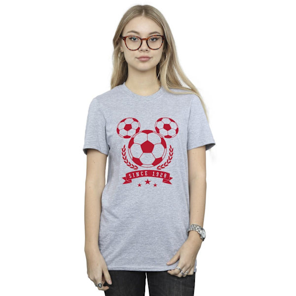 Disney Dam/Damer Mickey Football Head Bomull Boyfriend T-Sh Sports Grey S