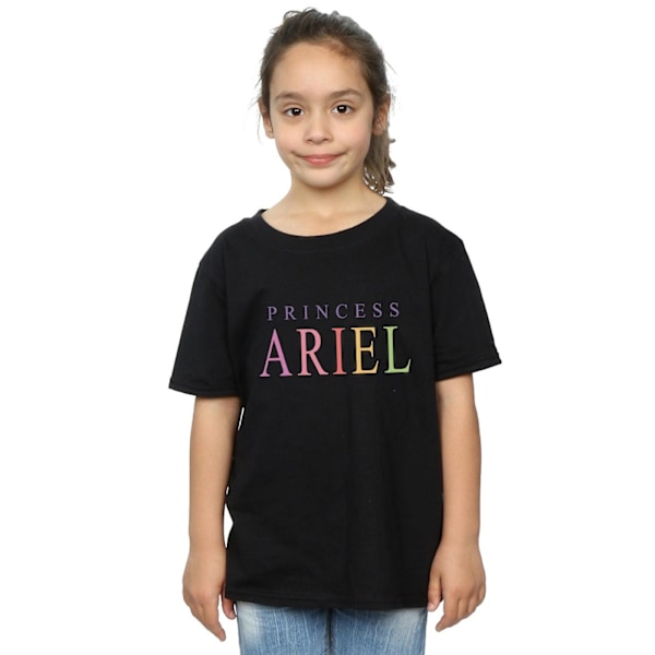 Disney Girls The Little Mermaid Ariel Graphic Bomull T-shirt 5- Black 5-6 Years