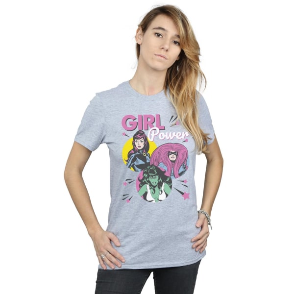 Marvel Comics Dam/Ladies Girl Power Cotton Boyfriend T-shirt Sports Grey S