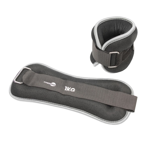 Fitness Mad Neoprenhandleds- och fotvikter (2-pack) 2 kg Svart Black 2kg