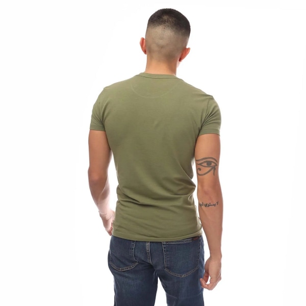 Emporio Armani Herr T-shirt med Rund Hals S Grön Green S