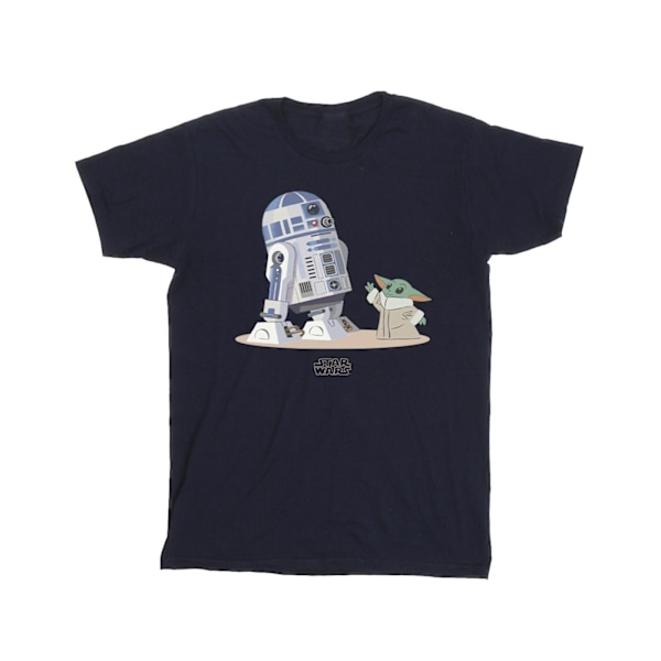 Star Wars Boys The Mandalorian R2D2 Och Grogu T-Shirt 9-11 År Navy Blue 9-11 Years