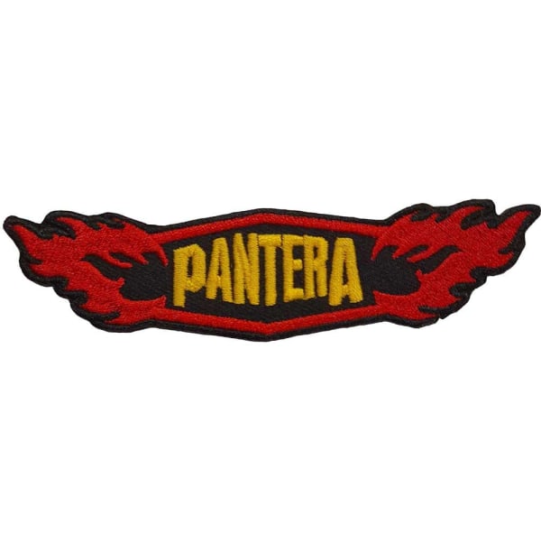 Pantera Flames Iron On Patch One Size Röd/Svart/Gul Red/Black/Yellow One Size