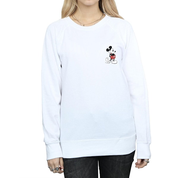 Disney Womens/Ladies Mickey Mouse Kickin Retro Chest Sweatshirt White L
