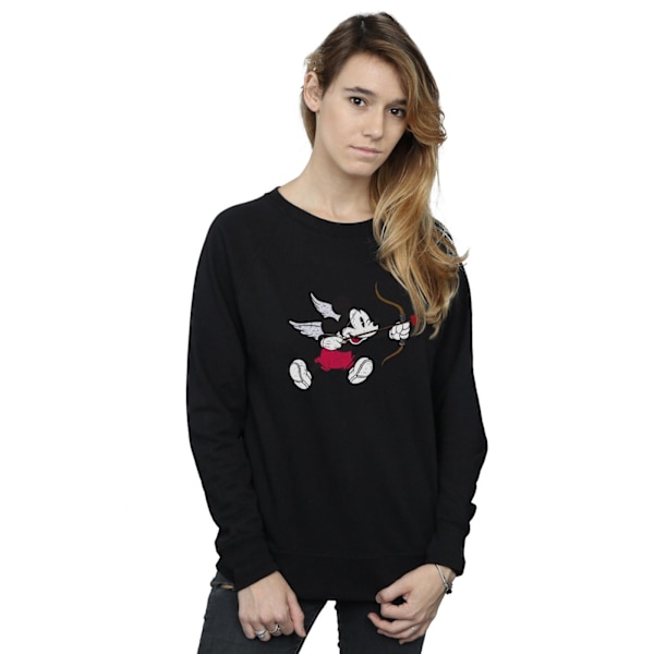 Disney Dam/Kvinnor Mickey Mouse Love Cherub Sweatshirt S Svart Black S