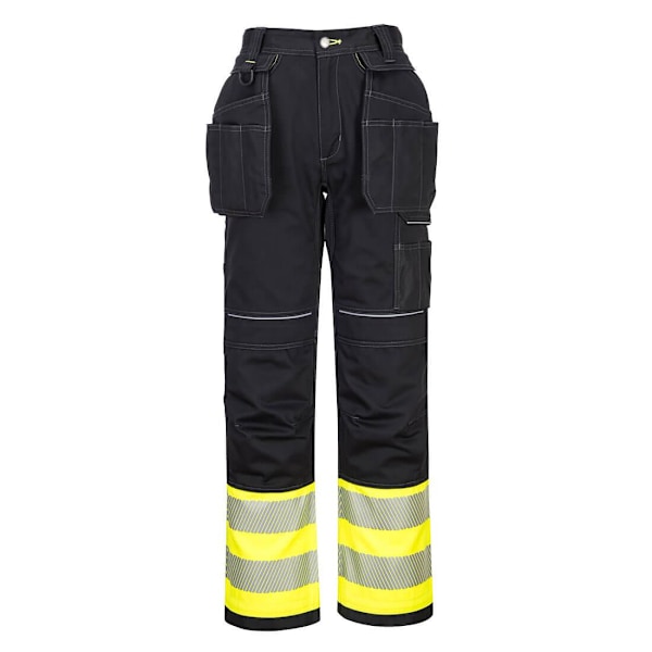 Portwest Herr PW3 Hi-Vis Holster Fickbyxor 28R Gul/Svart Yellow/Black 28R