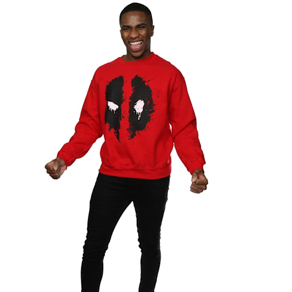 Marvel Deadpool Splat Face Sweatshirt S Cherry Red Cherry Red S