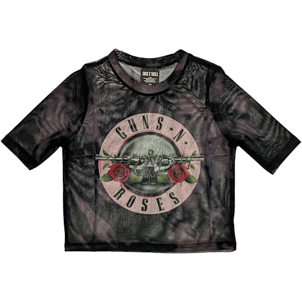 Guns N Roses Dam/Dam Logo Mesh Crop Top M Svart/Rosa Black/Pink M