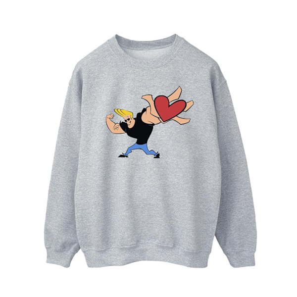 Johnny Bravo Herr Hjärta Present Sweatshirt M Sports Grey Sports Grey M