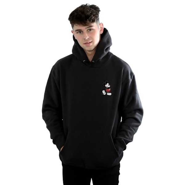 Disney Herr Mickey Mouse Kickin Retro Bröst Hoodie XXL Svart Black XXL