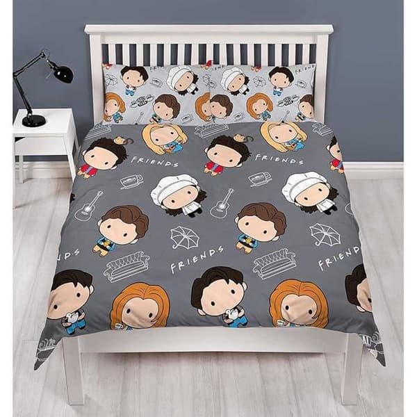 Friends Chibi Vändbart Påslakanset Enkelt Flerfärgat Multicoloured Single