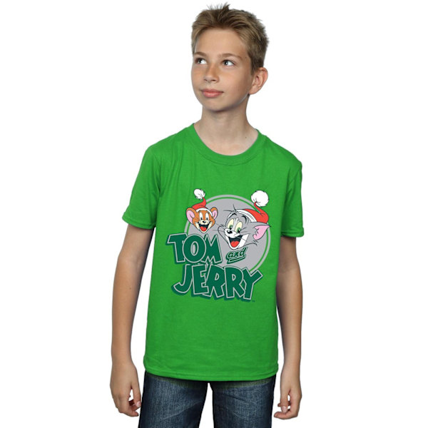 Tom och Jerry Pojkar Julhälsningar T-shirt 7-8 år Irländsk Irish Green 7-8 Years