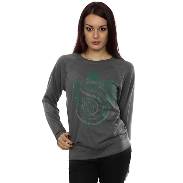 Harry Potter Dam/Kvinnor Slytherin Serpent Crest Sweatshirt X Charcoal XXL