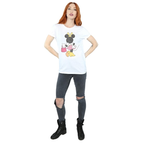 Disney Womens/Ladies Minnie Mouse Back Pose Cotton Boyfriend T-Shirt White S