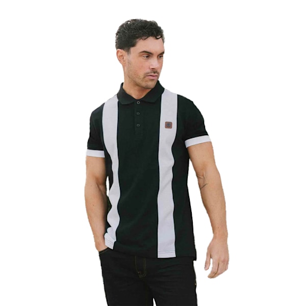 Lambretta Herr Vintage Panel Polo Tröja S Svart/Vit Black/White S