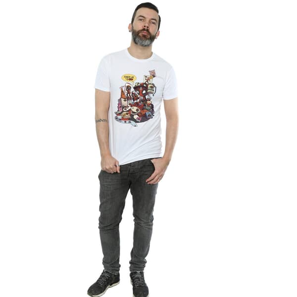 Marvel Herr Deadpool Merchandise Royalties T-Shirt M Vit White M