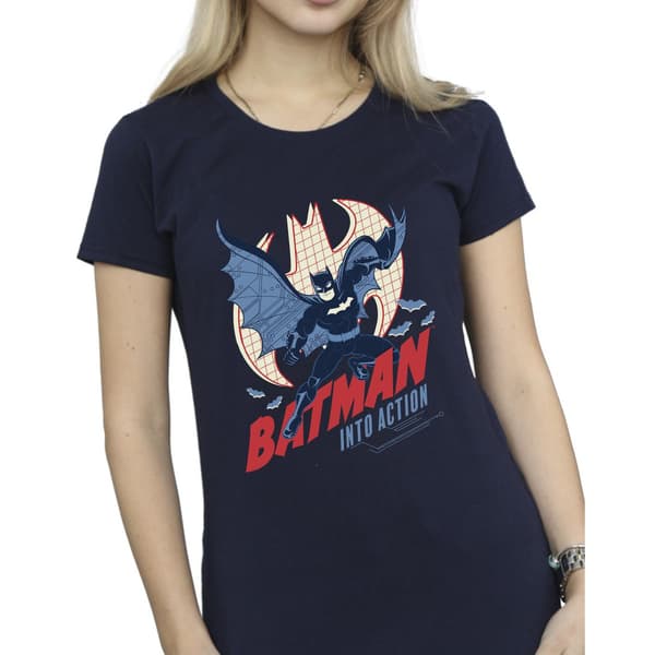 DC Comics Dam/Dam Batman Into Action T-shirt i bomull S Marinblå Navy Blue S