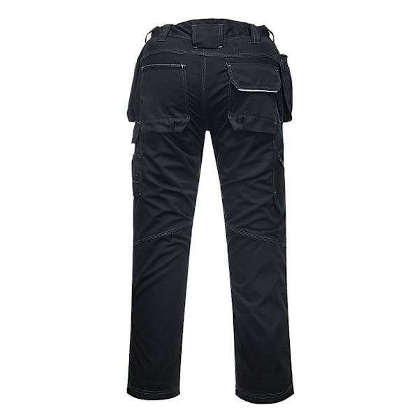 Portwest Herr PW3 Stretch Holster Pocket Arbetsbyxor 42R Svart Black 42R