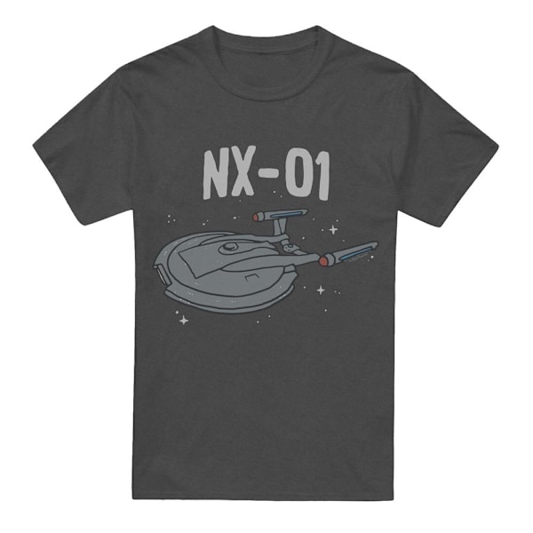 Star Trek Unisex Vuxen The OG NX Class T-Shirt S Gråmelerad Charcoal S