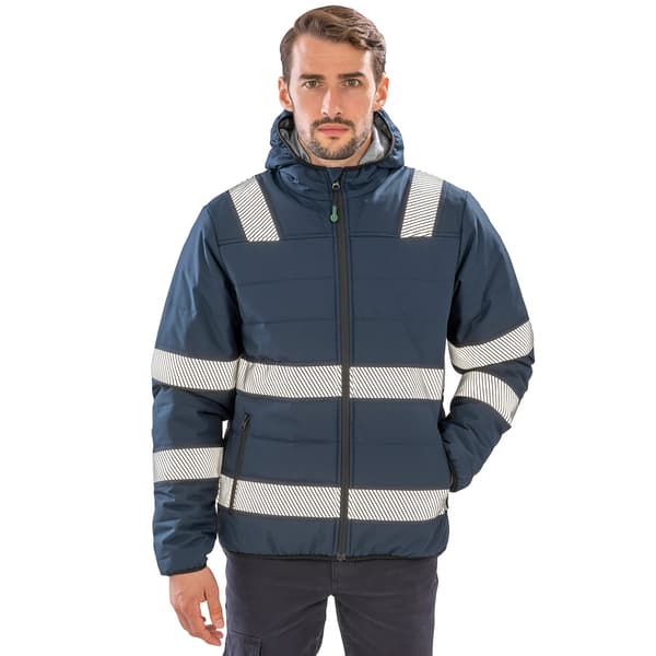 Result Genuine Recycled Herr Ripstop Säkerhetsvadderad Jacka L Marinblå Navy L