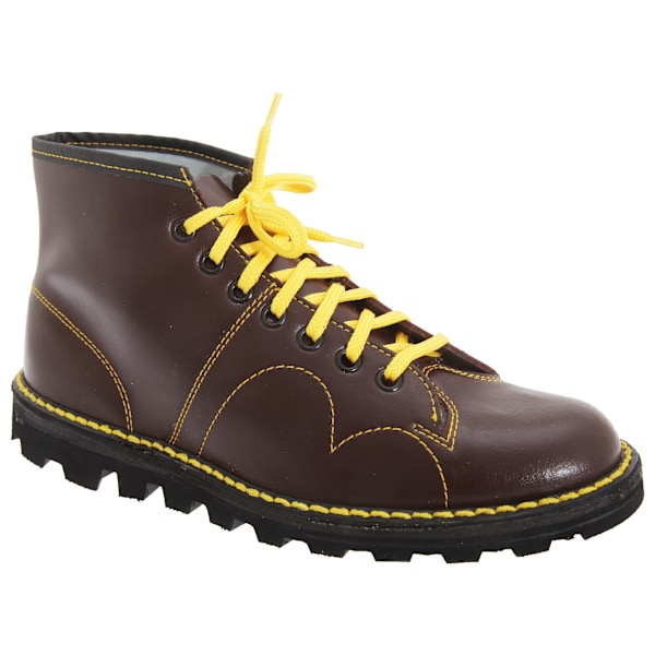 Grafters Original Coated Leather Retro Monkey Boots 6 UK W Wine 6 UK