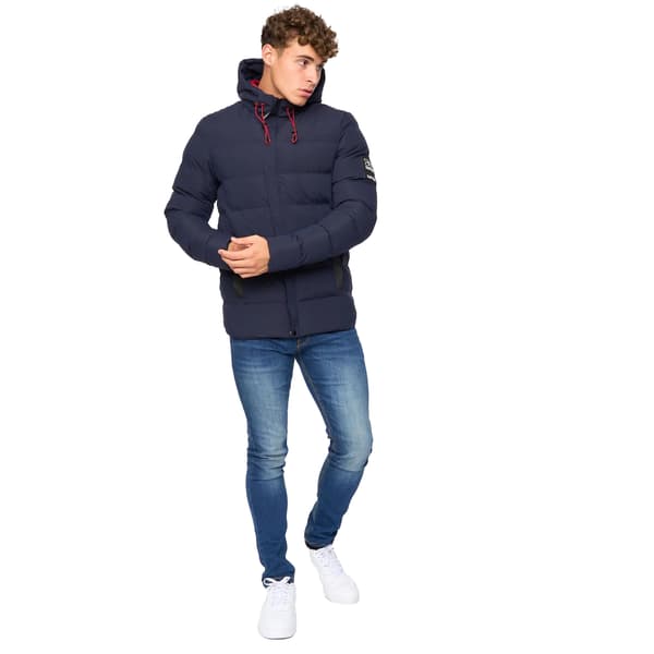 Crosshatch Kampleys Herr Vadderad Jacka med Prägling XL Marinblå Navy XL
