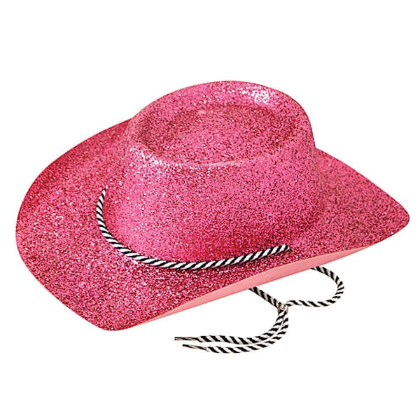 Bristol Novelty Unisex Vuxen Glitter Cowboyhatt En Storlek Rosa Pink One Size