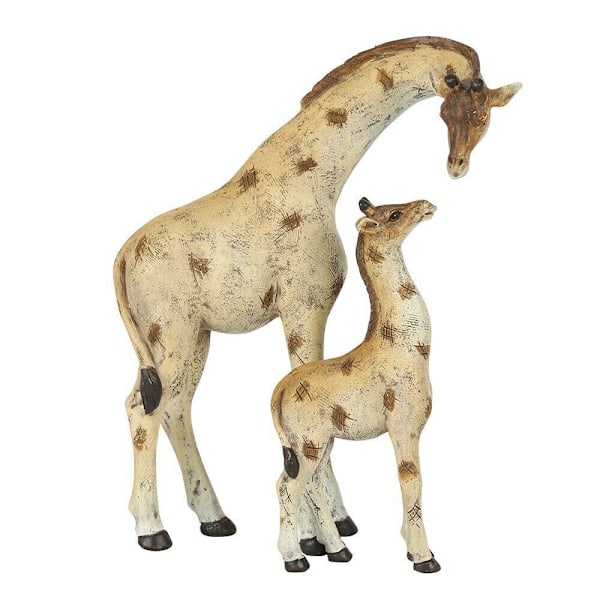 Något Annorlunda Stå Högt Giraff Mamma Och Baby Prydnad Cream/Brown One Size