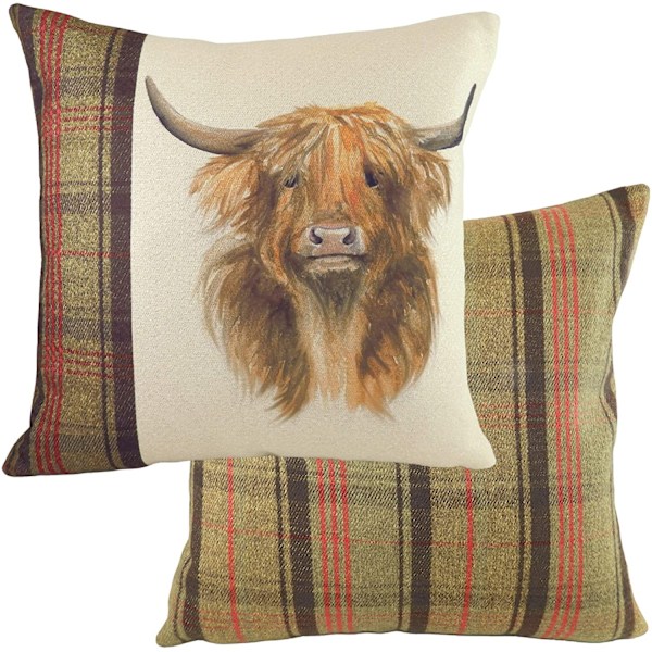 Evans Lichfield Hunter Highland Cow Kuddeöverdrag 43cm x 43cm M Multicoloured 43cm x 43cm