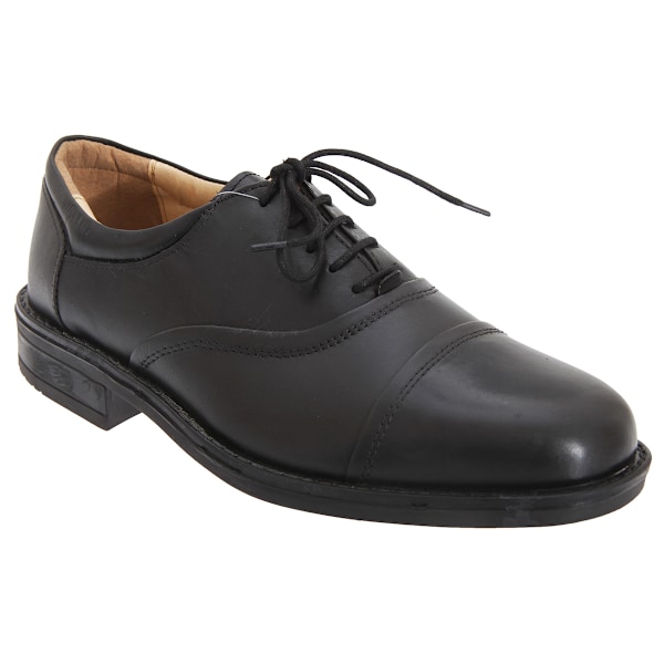 Roamers Softie Läder Blind Eye Flexi Capped Oxford Skor för Herrar Black 8 UK