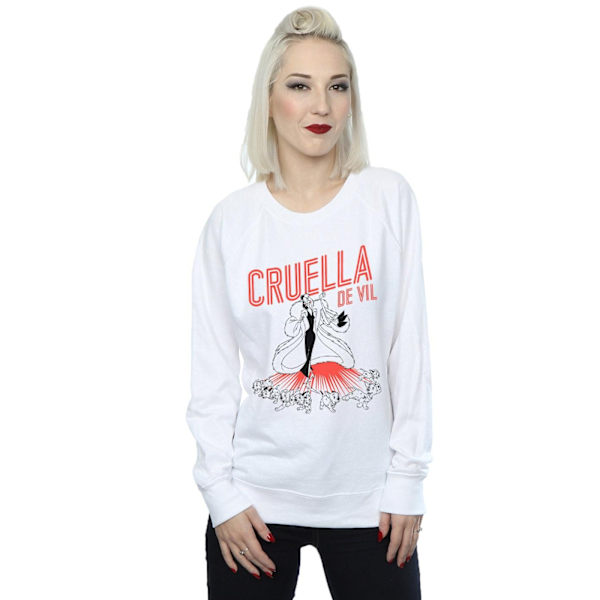 Disney Dam/Damer Cruella De Vil Dalmatiner Sweatshirt XL Vit White XL